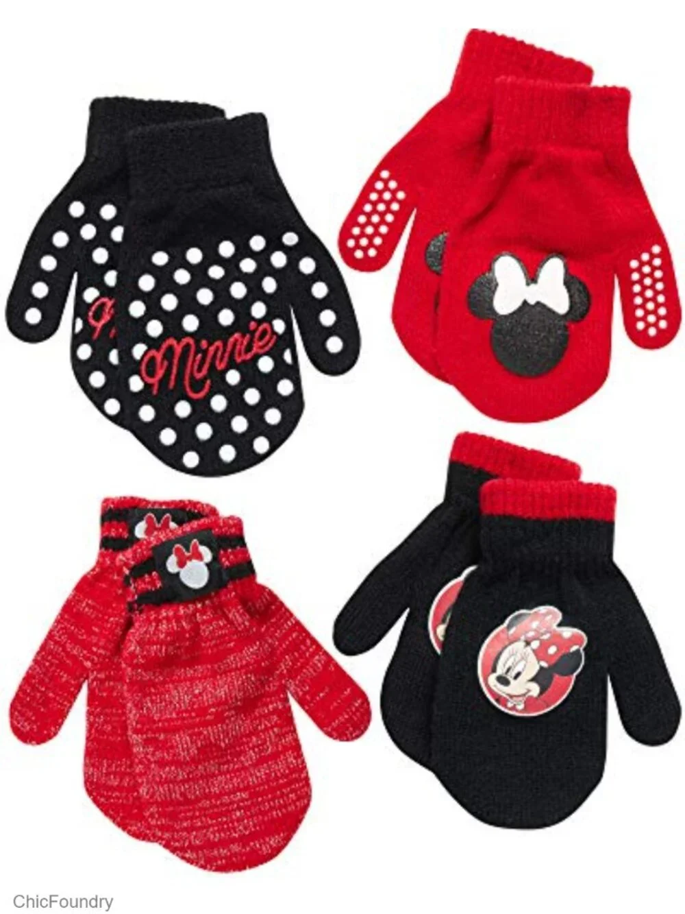 Girls 4 Pack Mittens - Toddler/Little Girls Winter Gloves